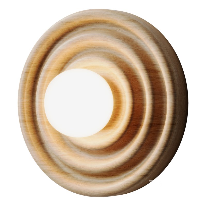 : Ripple Walnut Wall Lamp Image 1