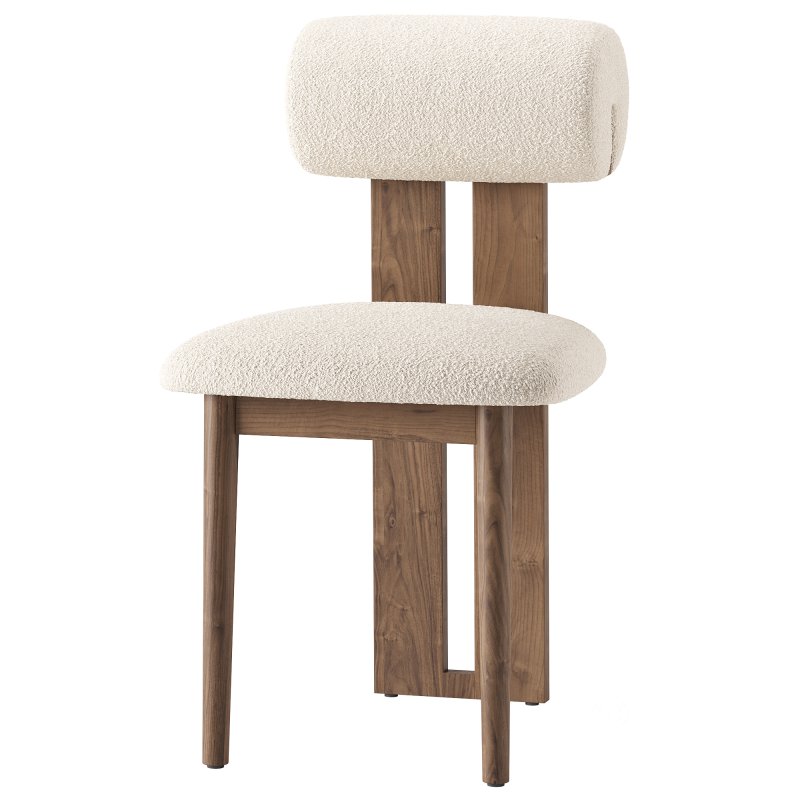Galen Cream Boucle Dining Chair Image 4
