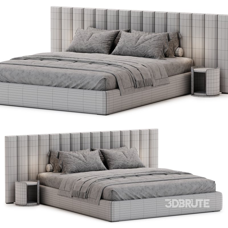 Modena Fabric Vertical Panel Bed Image 4