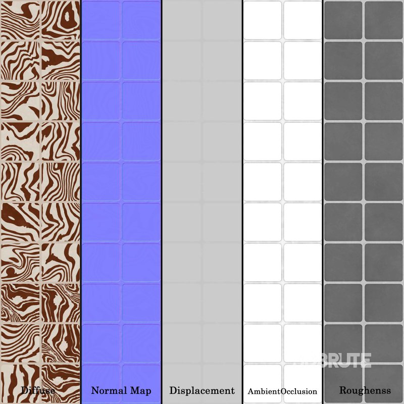 Handmade Glazed Terracotta Square Tile (Seamless) Image 6