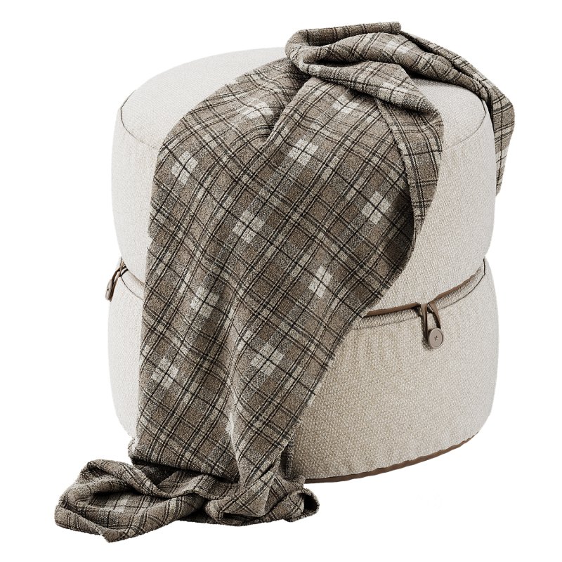 Modern Round Stacked Pouf Image 2