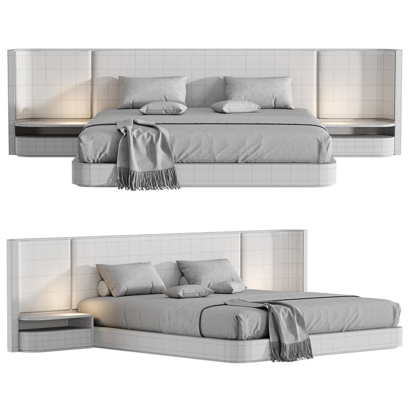 Gianna King Size Natural Walnut Wood Bed Frame Image 6