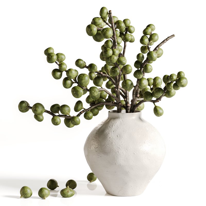 Green fig branches in artistic vases Image 4