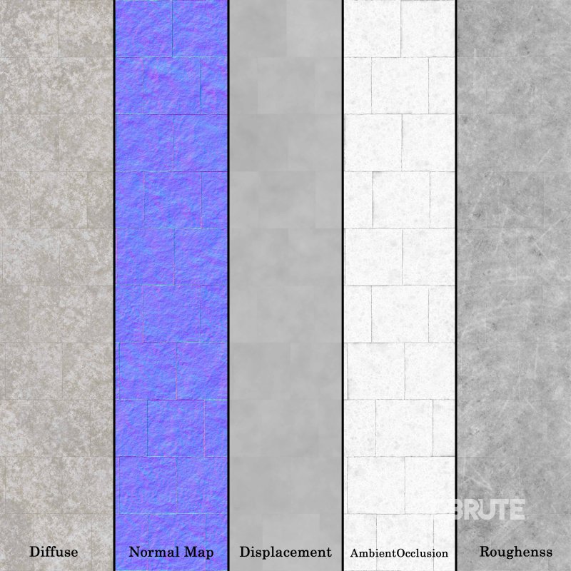 Split Face Stone wall 03 (Seamless) Image 7