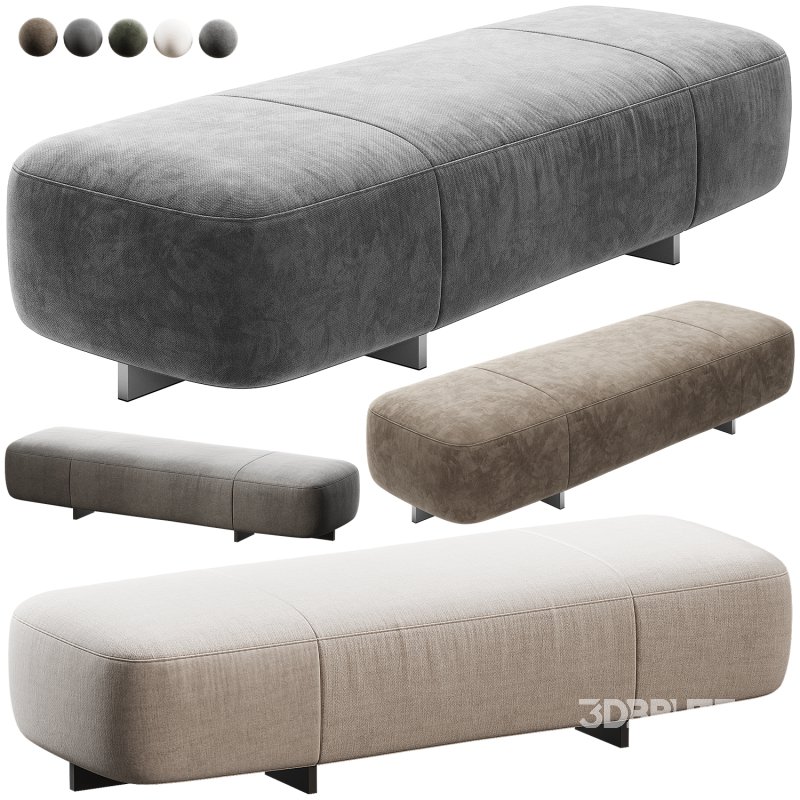 Minotti Yves Bench in 3 different sizes Image 1