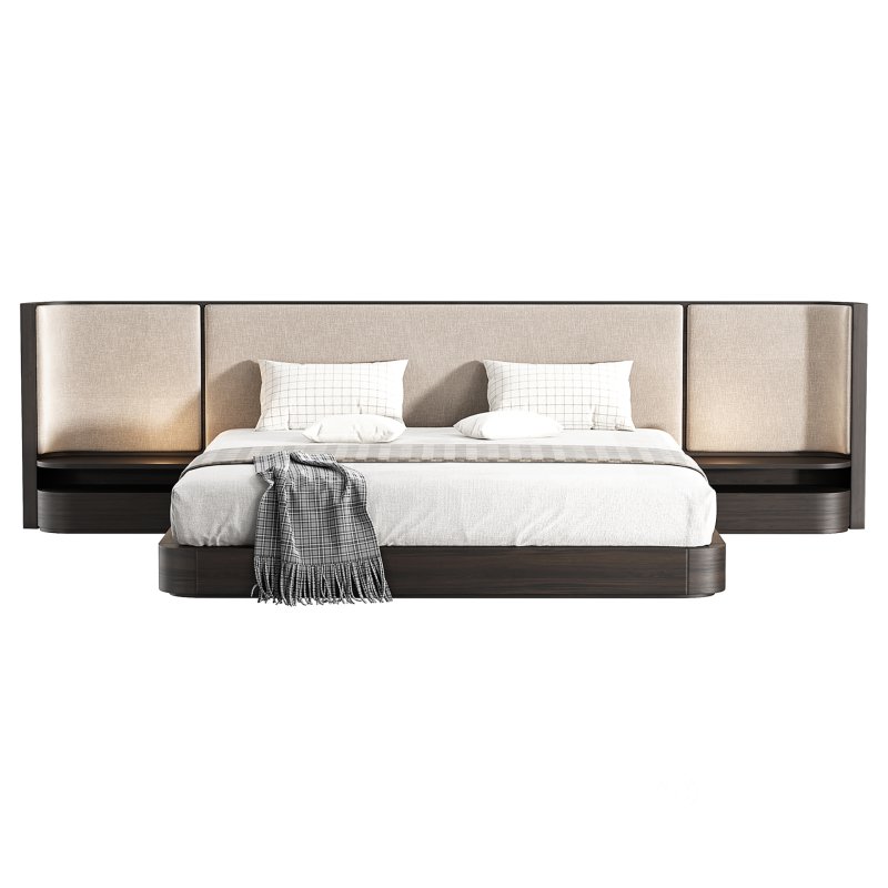 Gianna King Size Natural Walnut Wood Bed Frame Image 4