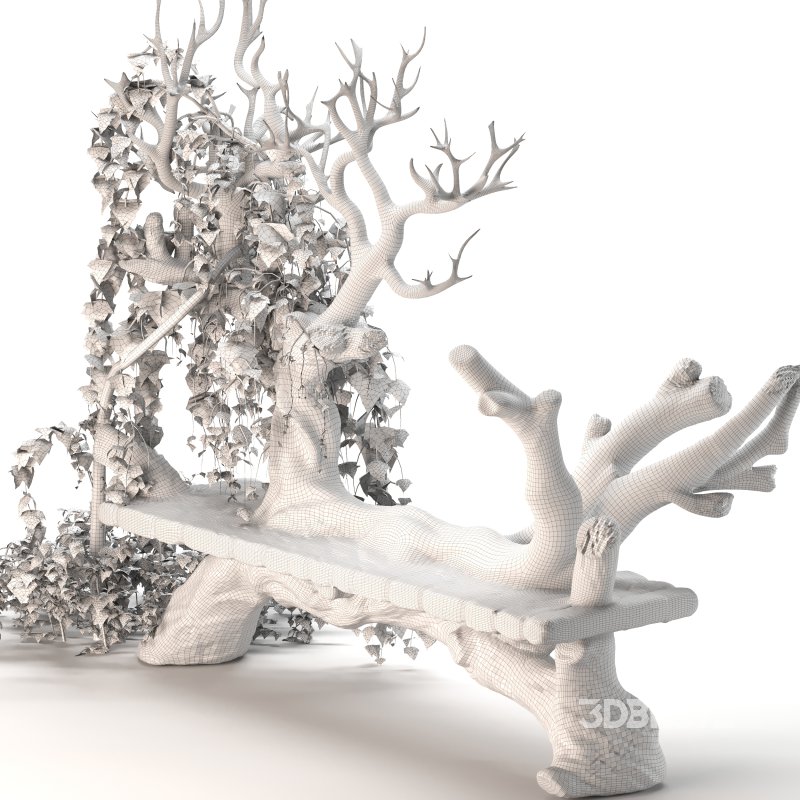 Wooden bench with English ivy Image 2