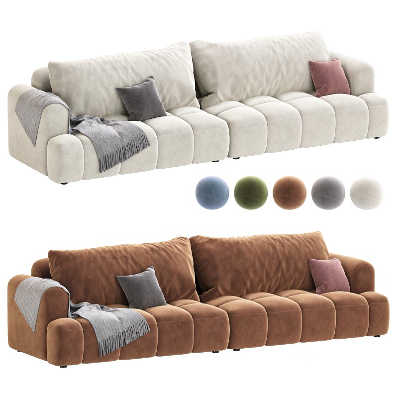 Fabric sofa Cream puff modern simple living room furniture Image 4