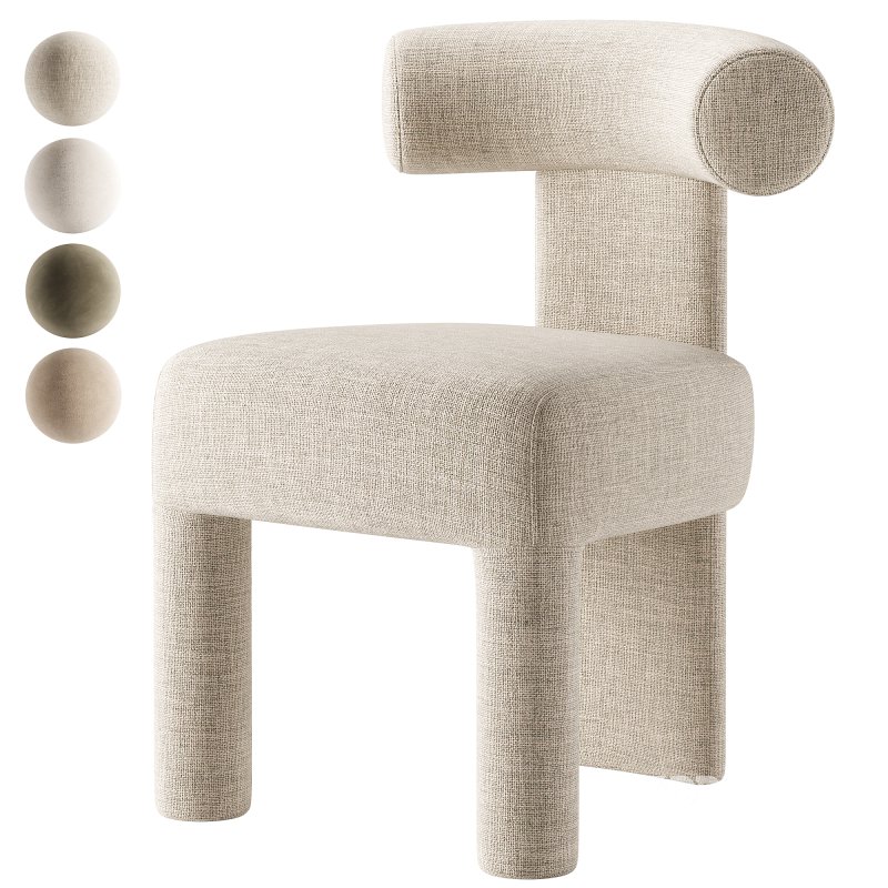 Wisteria Stone White Fabric Dining Chair Image 4