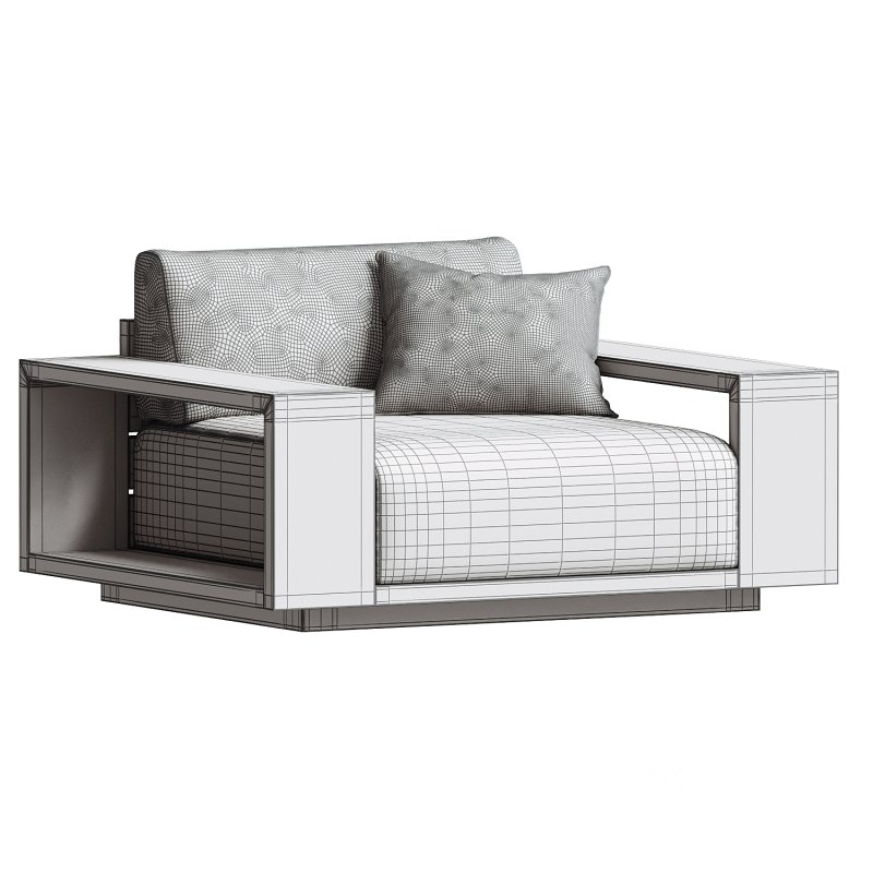 Mallorca Wood Outdoor Lounge Chair Image 2