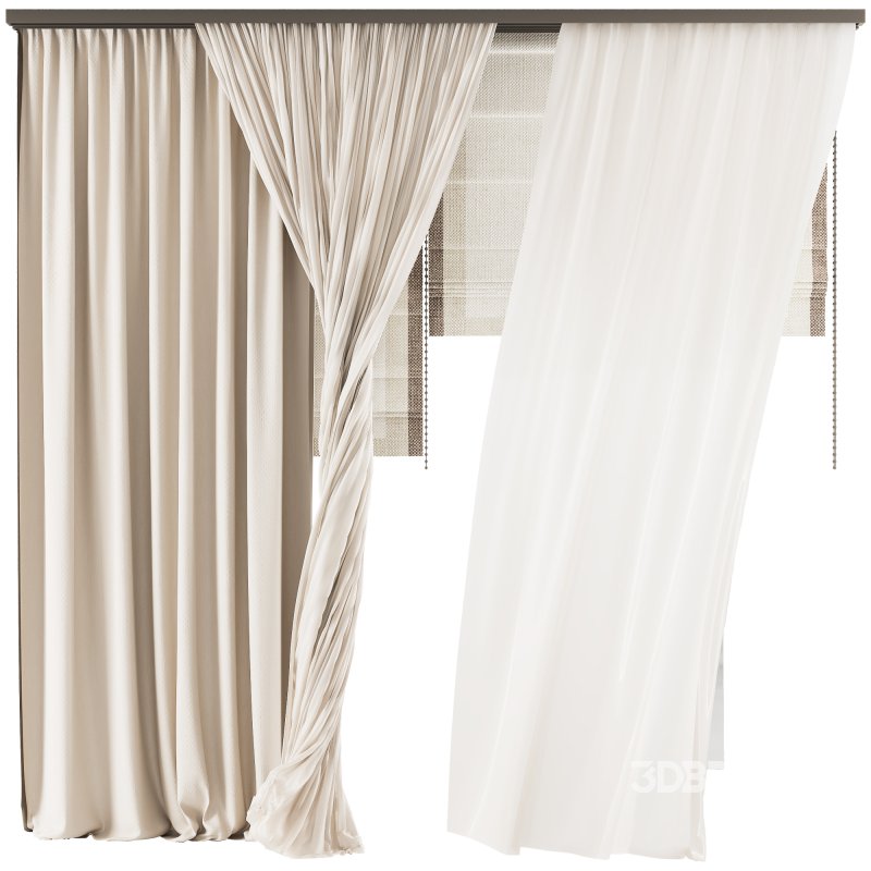 Silk and Cotton Curtain Set 83 Image 1