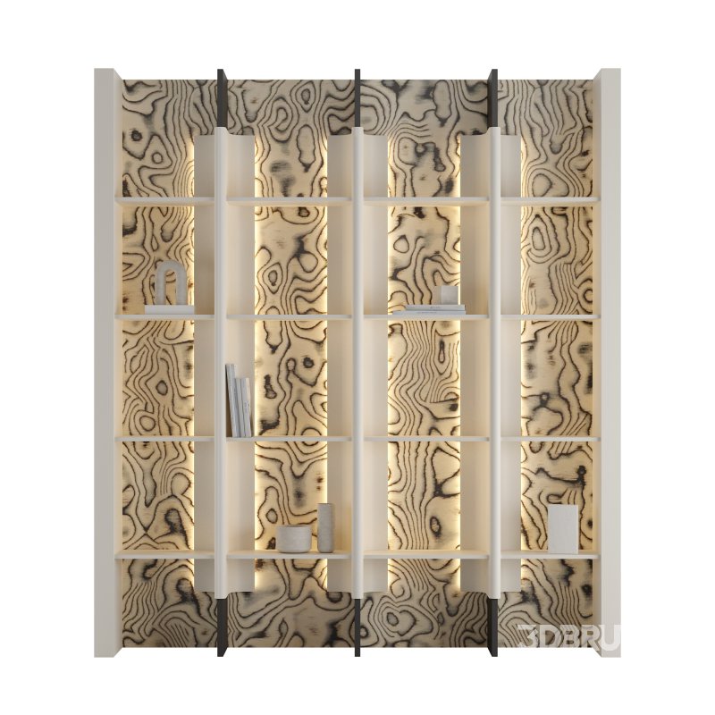 Modern bookshelf with Light Image 1