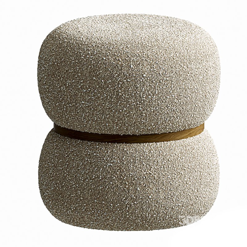 Milford Pouf rond en tissu bouclette Image 2