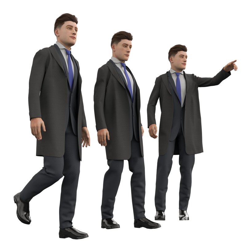 man Overcoat in 4 poses Image 3