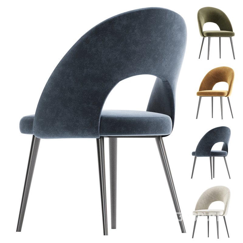 Chair La Forma Mael green velvet Image 4