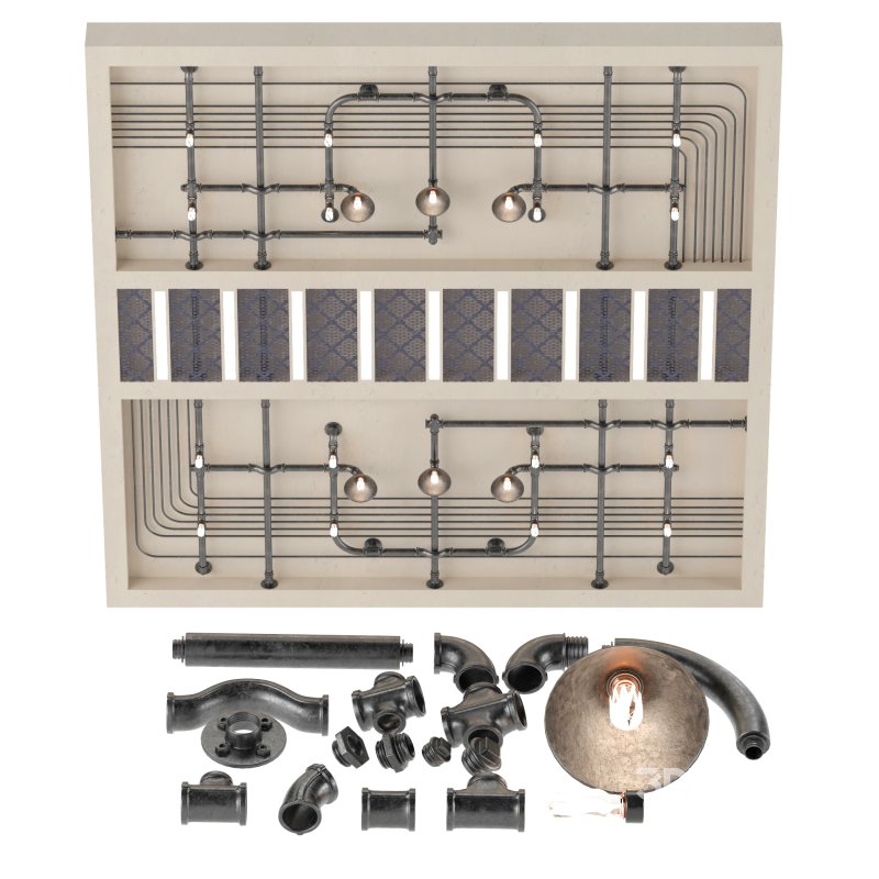 ceiling with pipe light Image 2