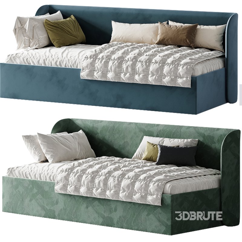 Milton Bed 90 Velvet Wet Sand Image 1