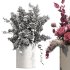 Romantic Pink Roses with Pampas in Ceramic Vase. Bouquet of flowers set 003 - Thumbnail 1