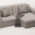 Corner sofa Labert Velvet Beige - Thumbnail 4