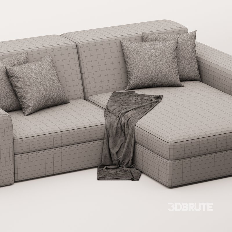 Corner sofa Labert Velvet Beige Image 4