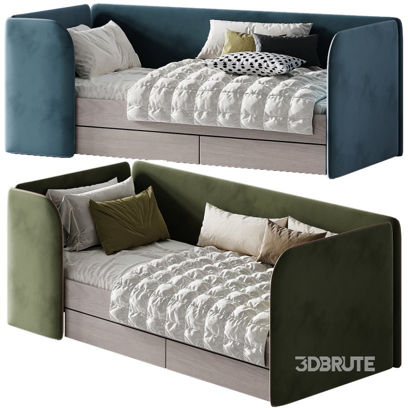 Childrens bed Moddi 90 Velvet Pink Image 3