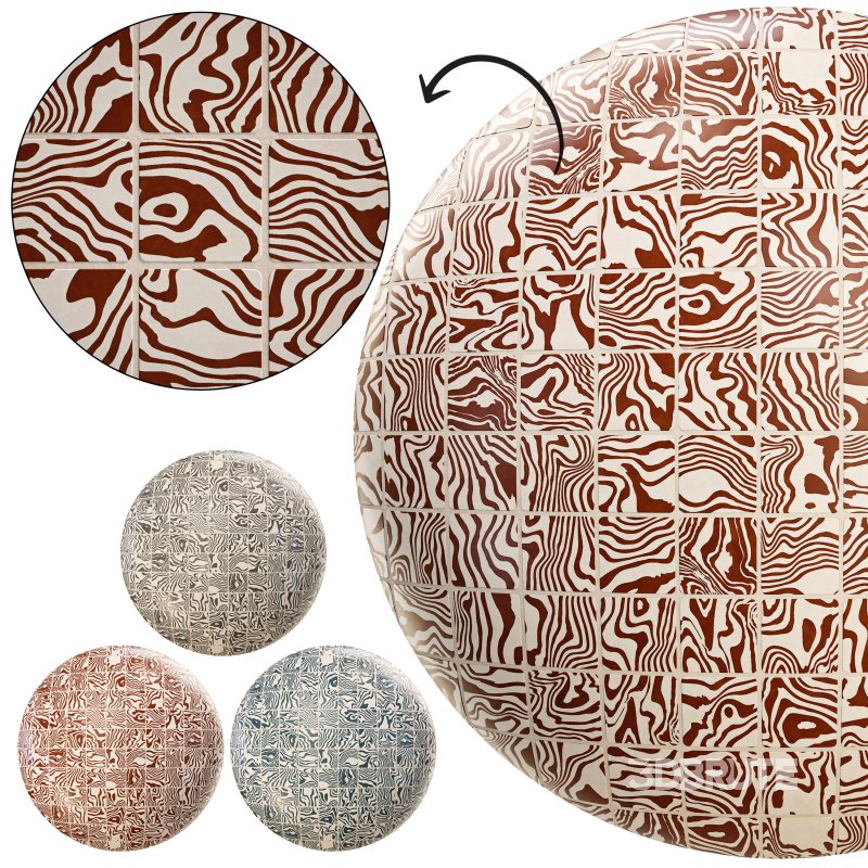 Handmade Glazed Terracotta Square Tile (Seamless) Image 1