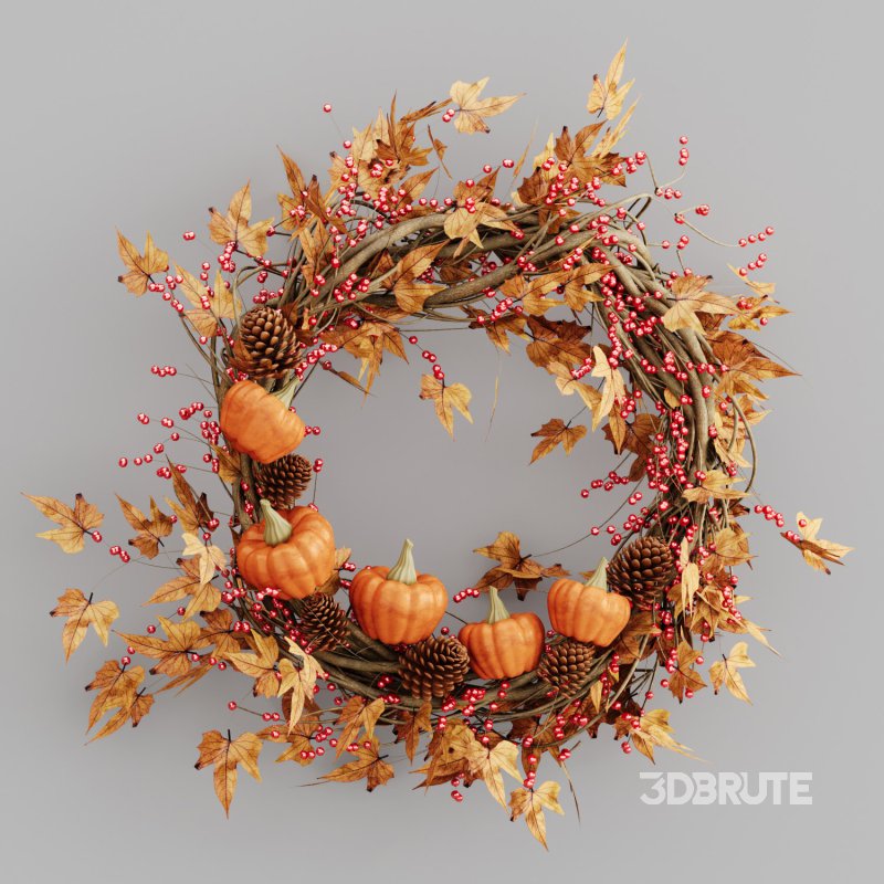 Rustic autumn pumpkin wreath Image 3