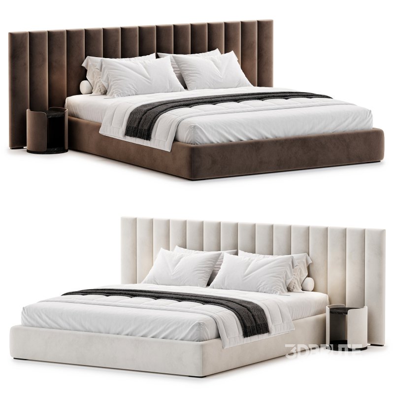 Modena Fabric Vertical Panel Bed Image 2