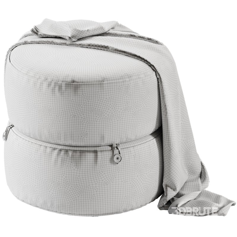 Modern Round Stacked Pouf Image 3