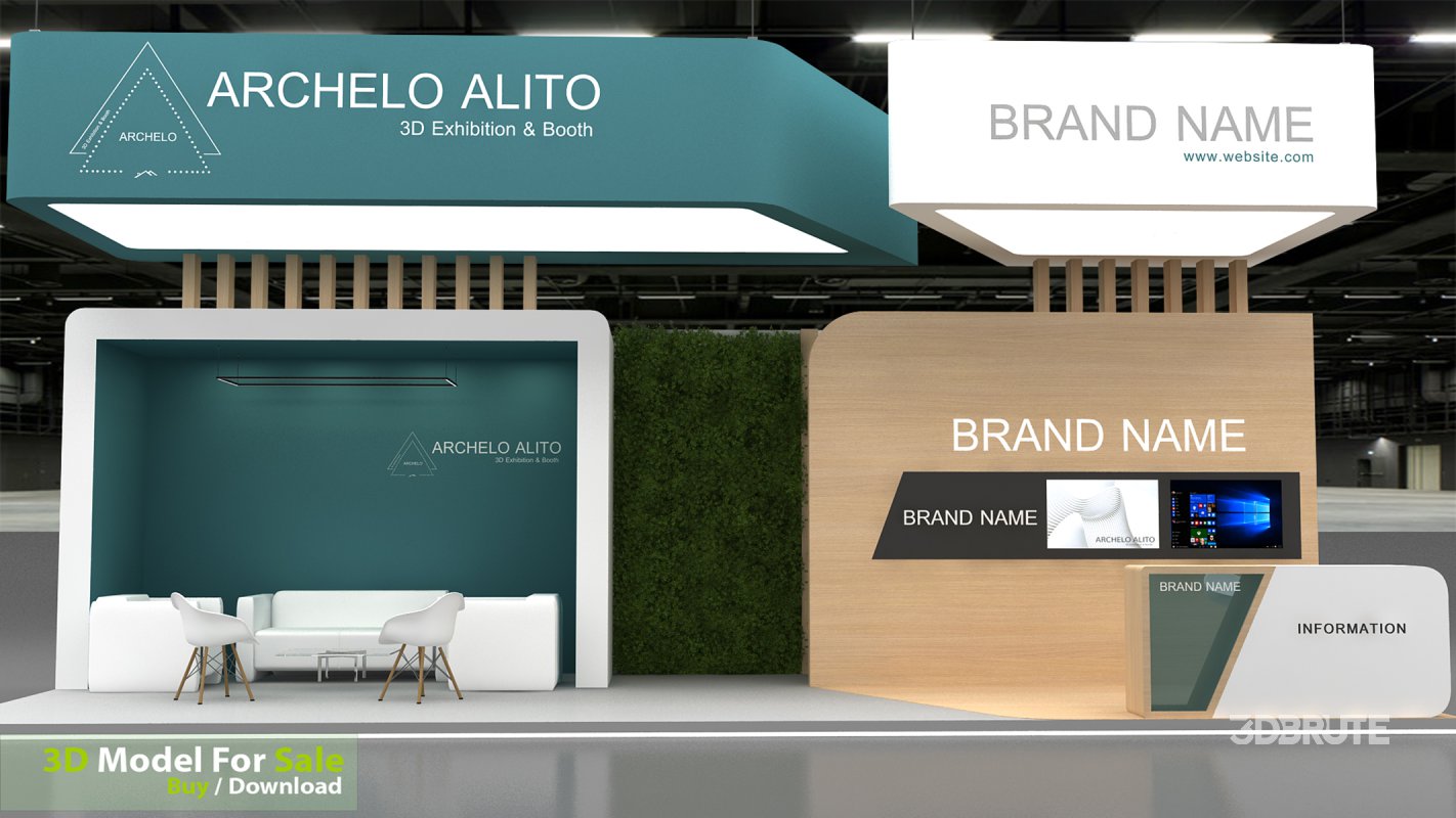 exhibition booth stand 3d Model Image 6