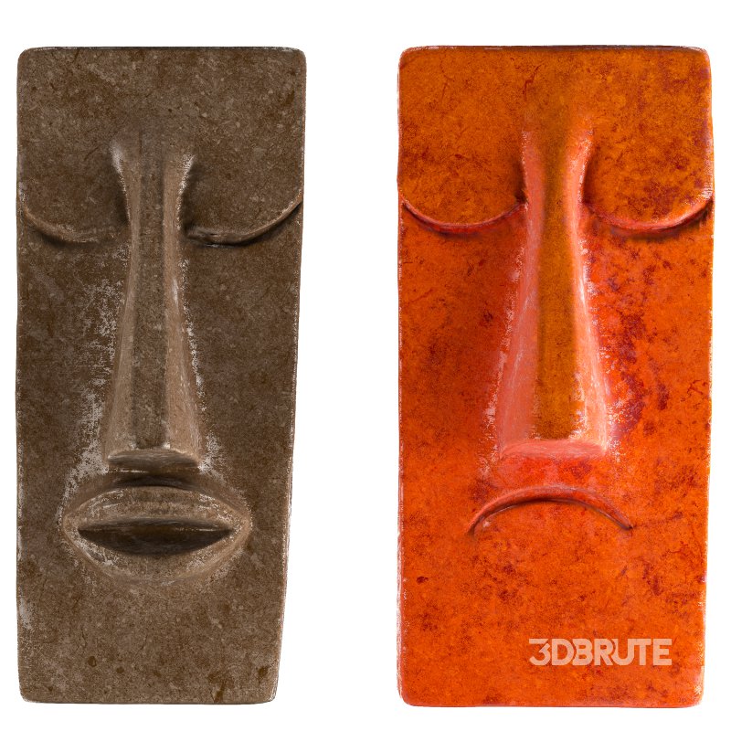 Set of Abstract Face Wall Sculptures Image 5