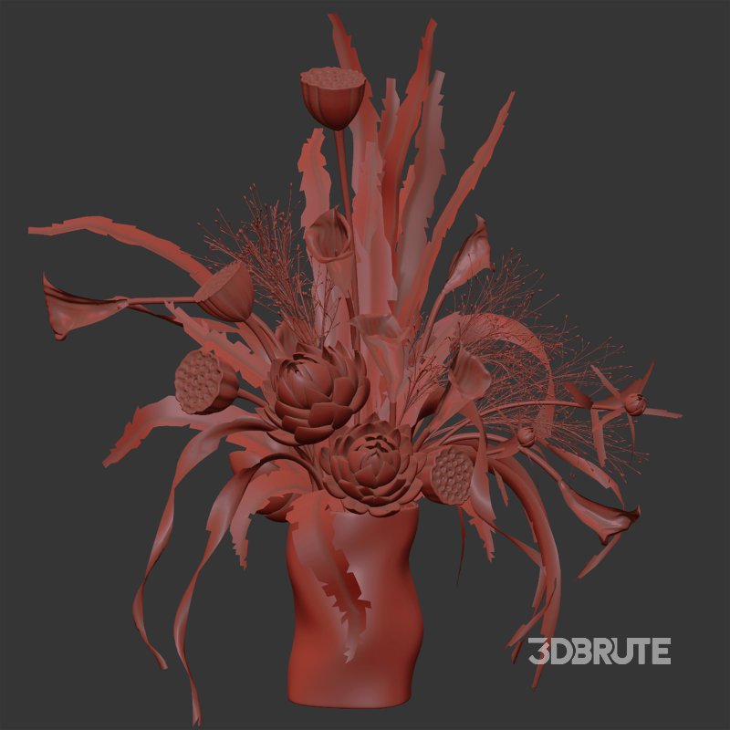 Artichoke with green trumpet flowers Arrangement Image 2