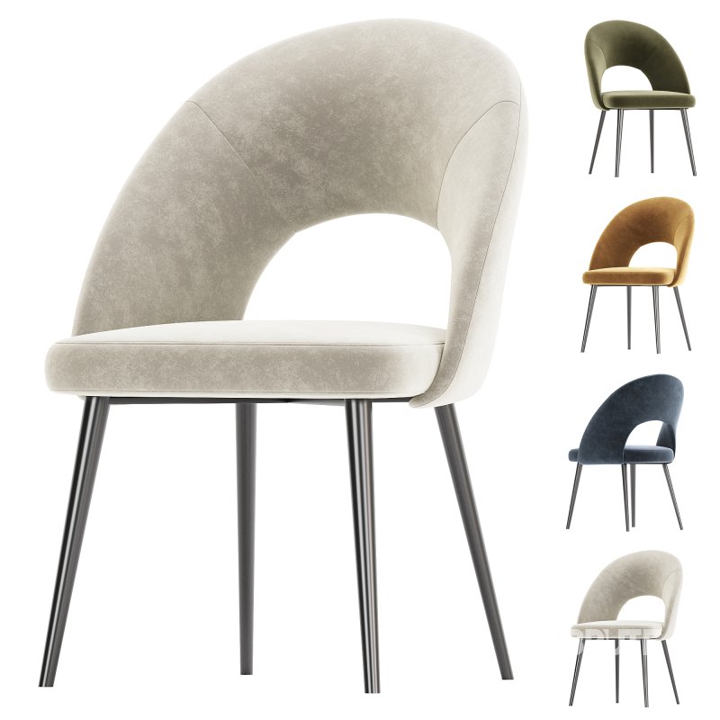 Chair La Forma Mael green velvet Image 2