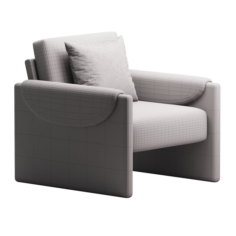 Pierre Cream Fabric Club Chair Image 3