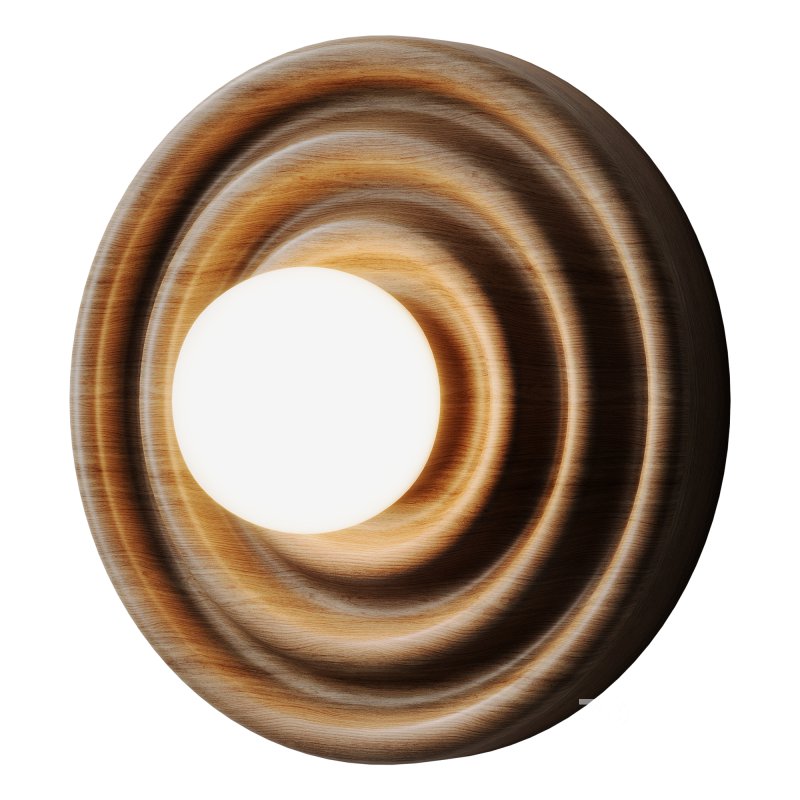 : Ripple Walnut Wall Lamp Image 3