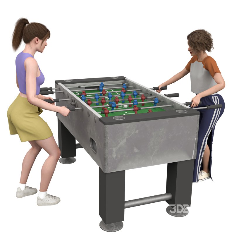 Girl Foosball – Characters Playing Foosball Image 5