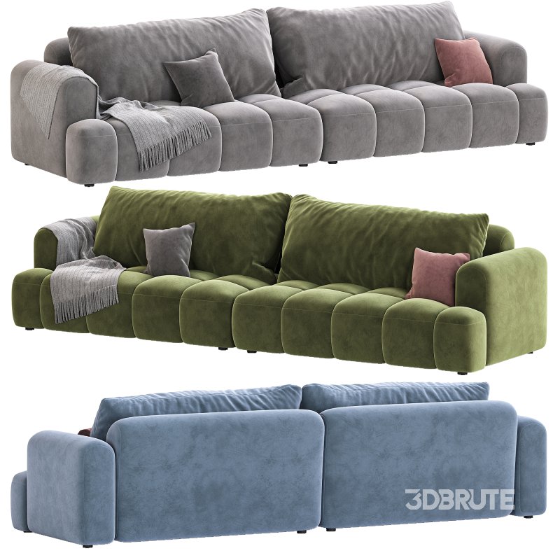 Fabric sofa Cream puff modern simple living room furniture Image 1