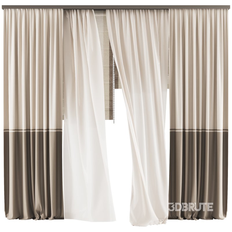 Silk and Cotton Curtain Set 84 Image 1