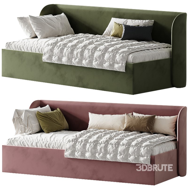 Milton Bed 90 Velvet Wet Sand Image 2