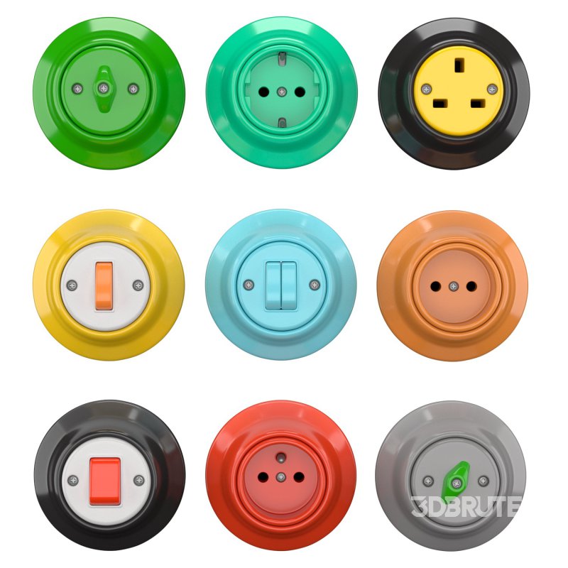 Retro ceramic sockets and switches Image 2