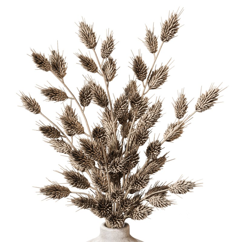 Rustic Stoneware Vases with Wheat Image 2