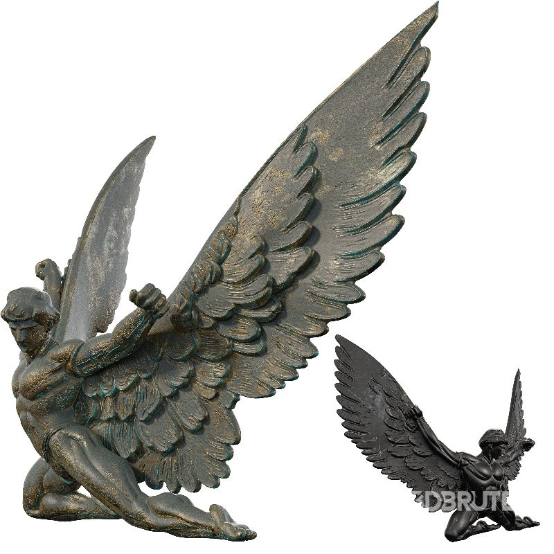 Winged Male Figure Mythological Ascension Pose Image 3