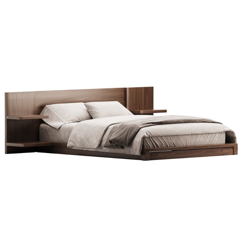 Andes Black Ebonized Oak Wood Queen Bed Image 3