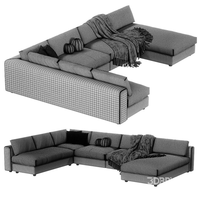 Canape Modulable Preconfigure Paris Velours Cotele Image 2