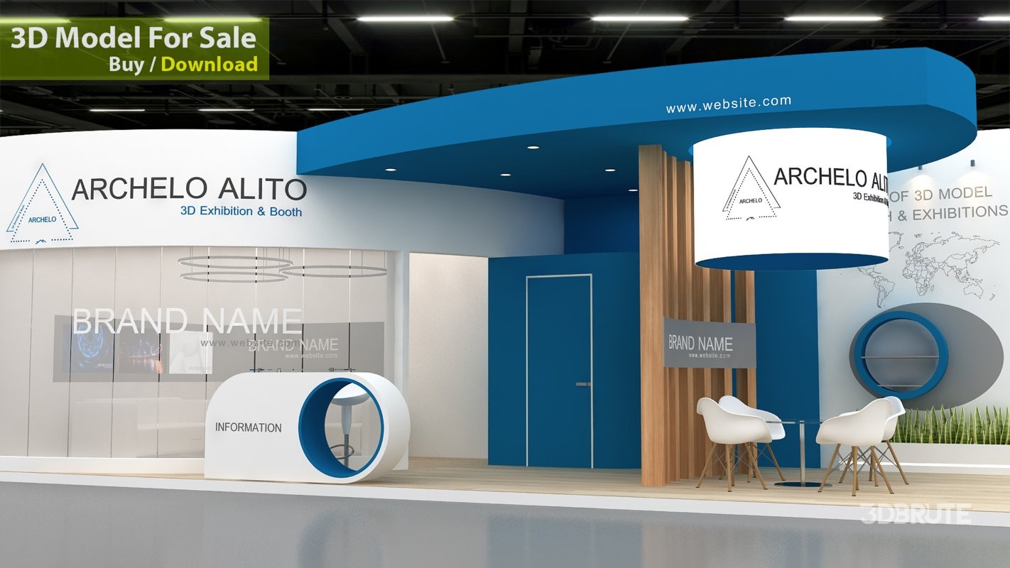 booth 3d model Image 4