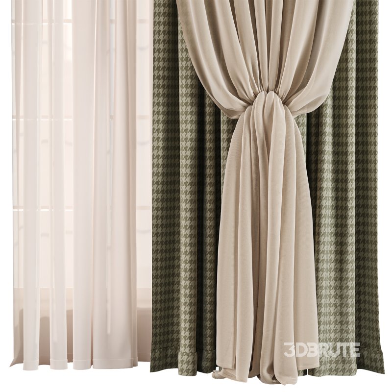 Curtains in Beige and Olive Set91 Image 3