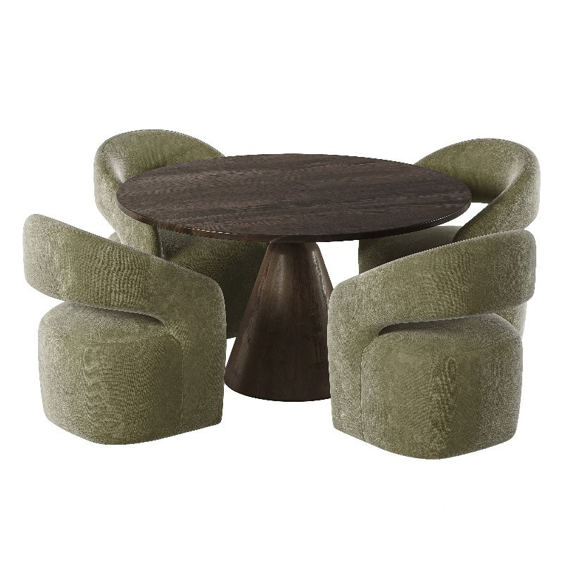 Barrow Rolling Dining Chair and Bronx Dining Table Image 1