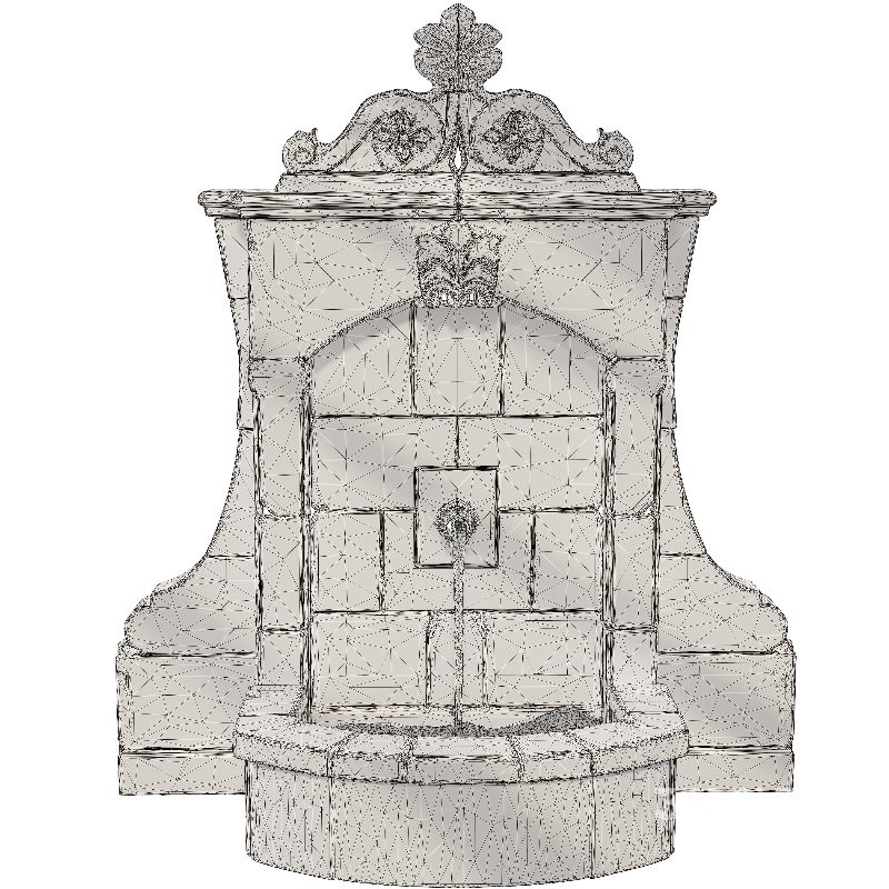 Vintage Stone Wall Fountain Classical Relief Image 4