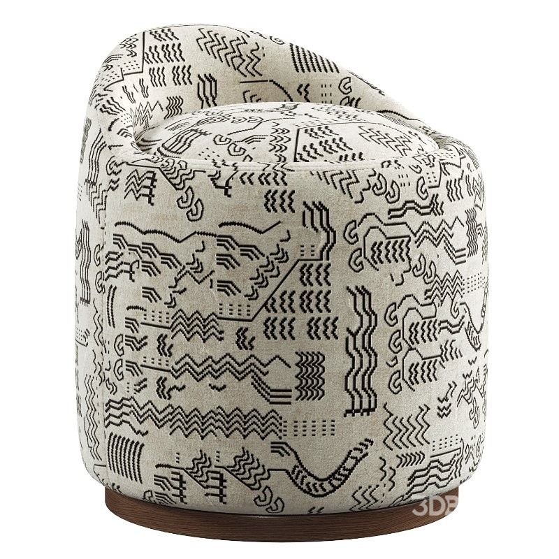 Swirl Swivel Ottoman Image 3