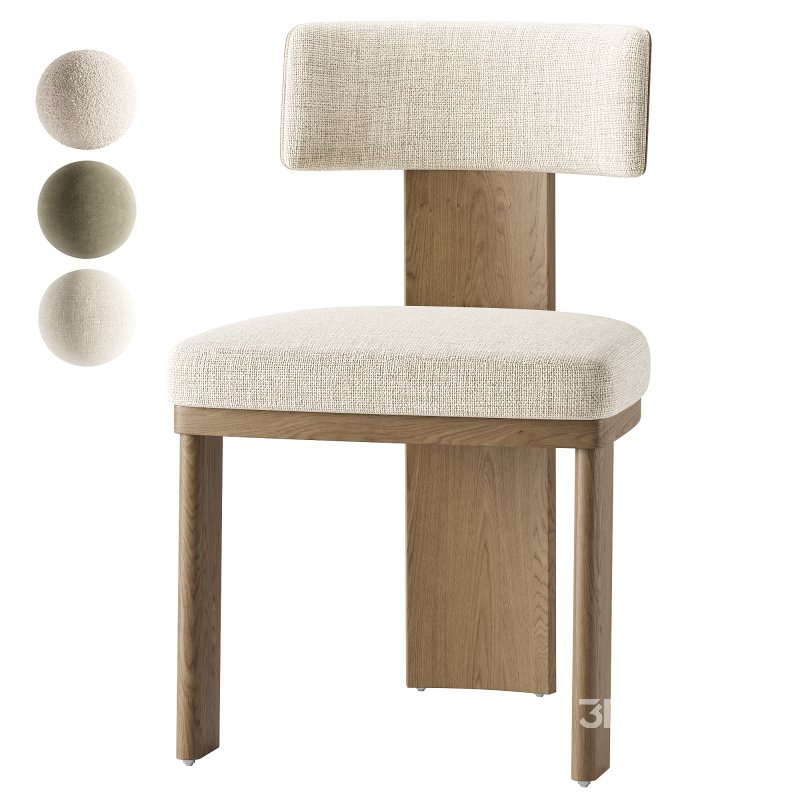 Isadora Isabelline White Fabric Dining Chair Image 3